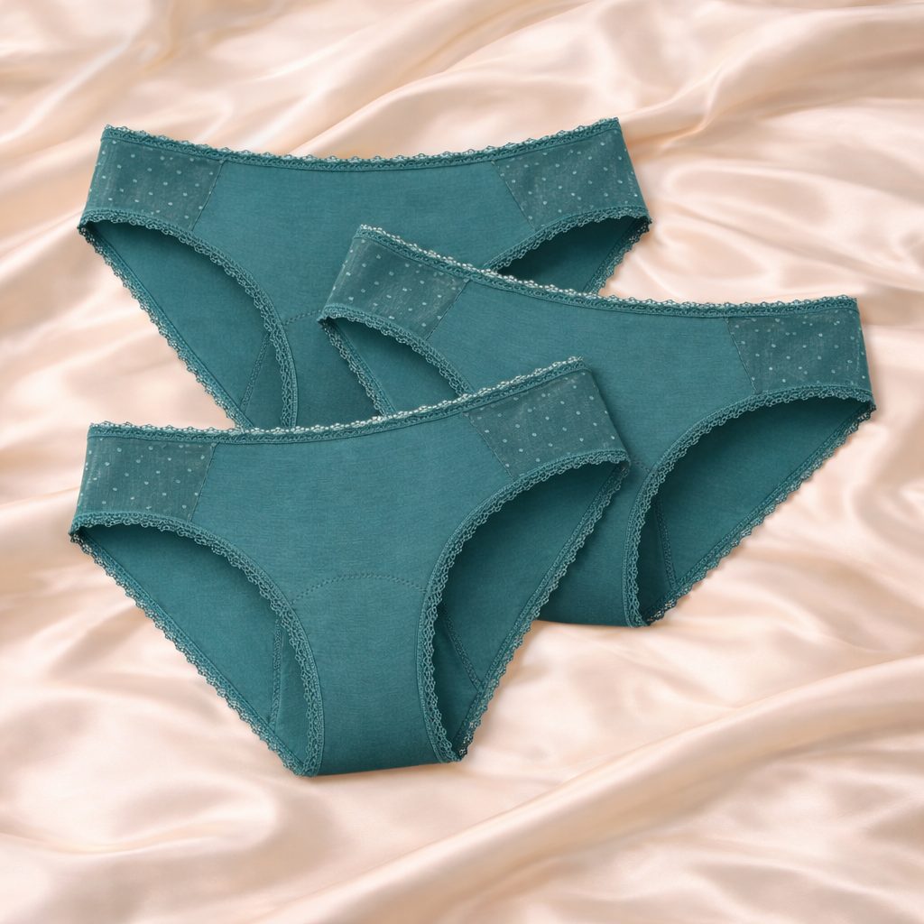 Braga menstrual individual con plumeti en 5 colores (flujo medio)