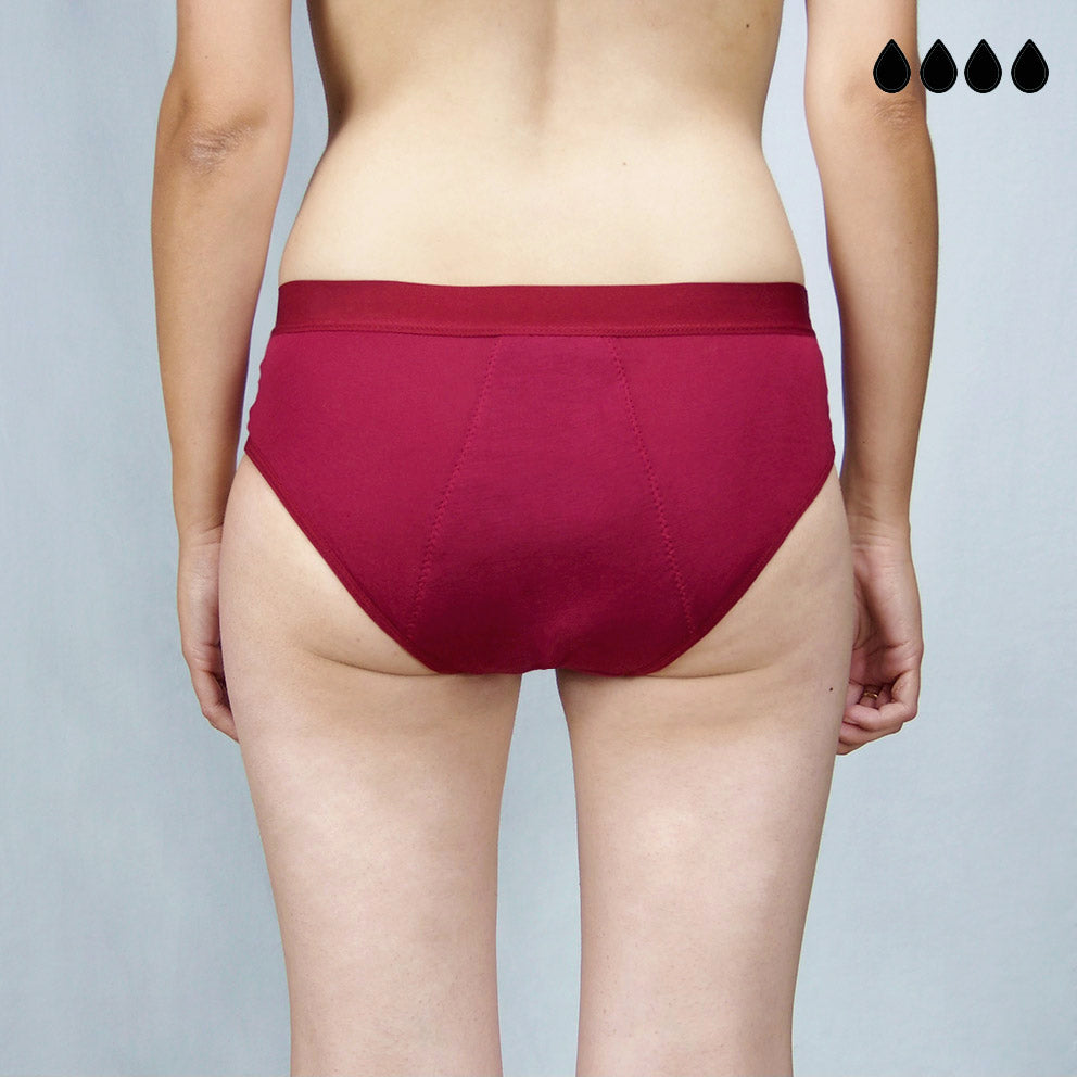 Braga menstrual individual en 5 colores (flujo abundante)