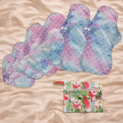 Pack mixto de 6 compresas reutilizables (+bolsita gratis)