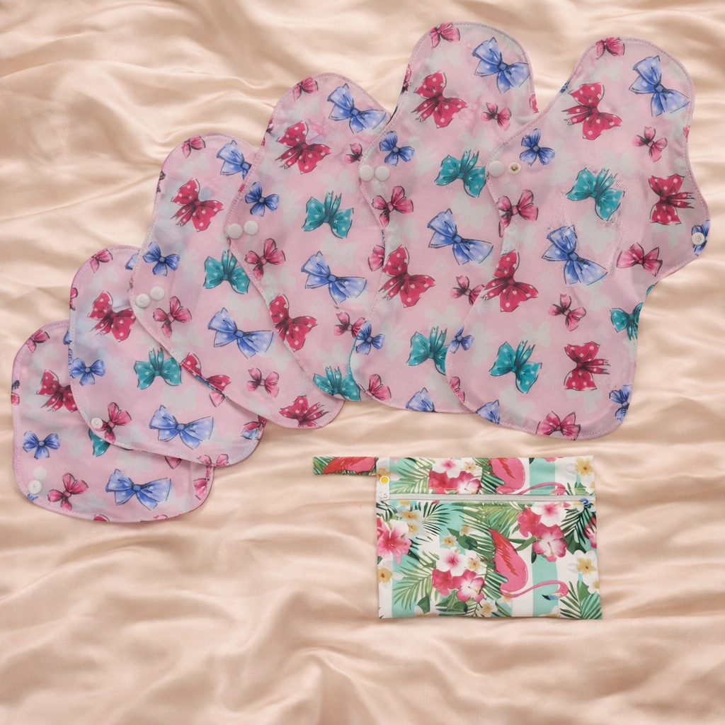Pack mixto de 6 compresas reutilizables (+bolsita gratis)