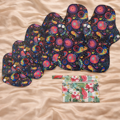 Pack mixto de 6 compresas reutilizables (+bolsita gratis)