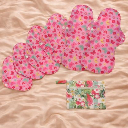 Pack mixto de 6 compresas reutilizables (+bolsita gratis)