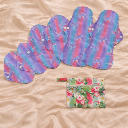 Pack mixto de 6 compresas reutilizables (+bolsita gratis)