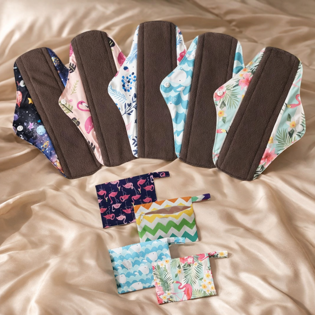 Pack de 5 compresas reutilizables (+ bolsita gratis)