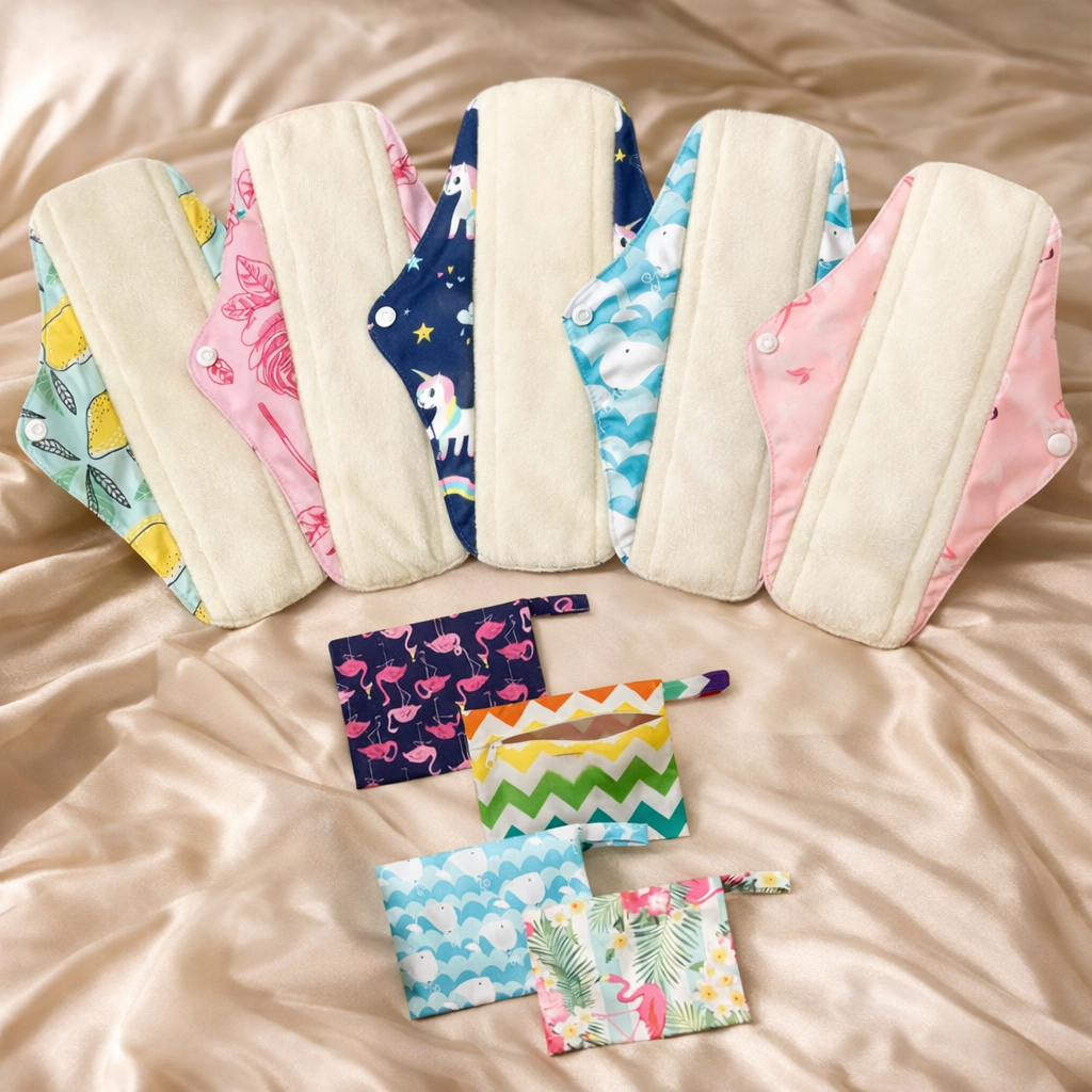 Pack de 5 compresas reutilizables (+ bolsita gratis)