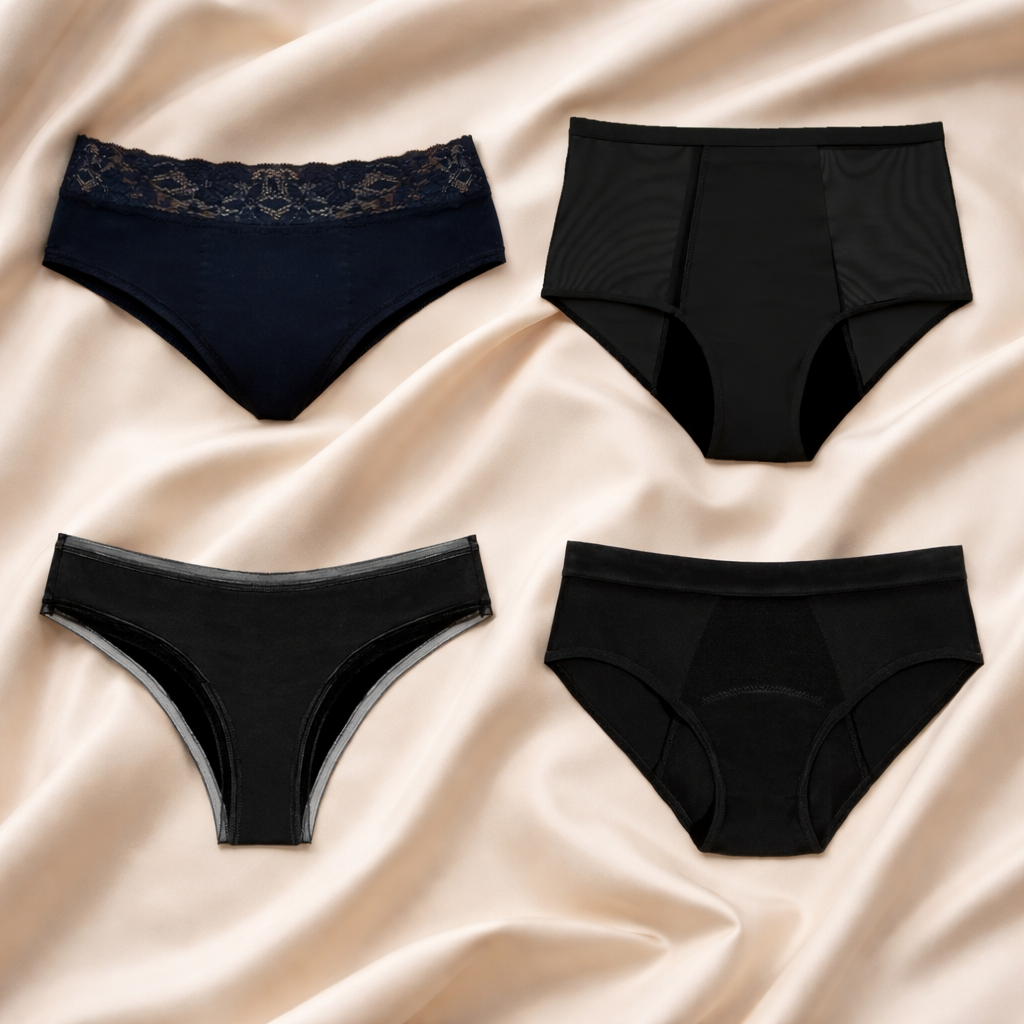 Pack de 4 bragas menstruales Lara (+bolsita gratis)