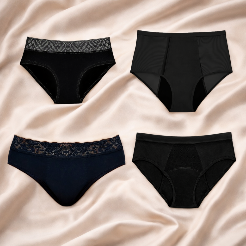 Pack de 4 bragas menstruales Abril (+ bolsita gratis)