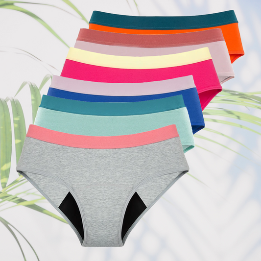 Braga menstrual individual en 6 colores (flujo medio)