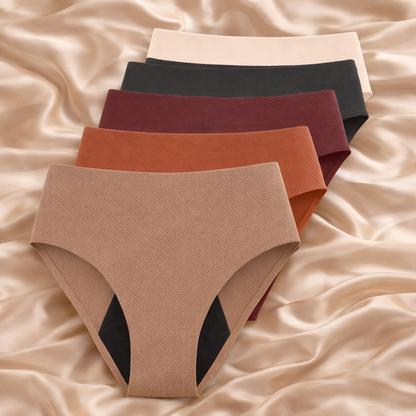 Pack 5 bragas menstruales sin costuras (flujo medio)