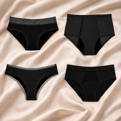 Pack de 4 bragas menstruales Kristel (+bolsita gratis)