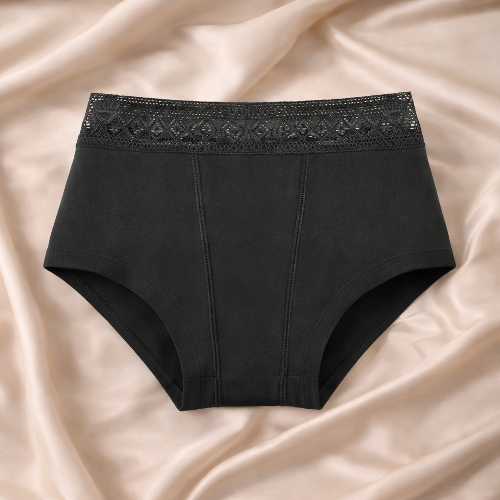 Shorty menstrual individual con encaje (flujo medio)