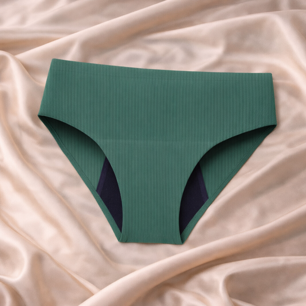 Packs 10 bragas menstruales sin costuras en 4 colores (flujo medio)