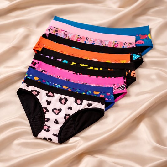 Pack de bragas menstruales para adolescentes en 9 colores (flujo medio)