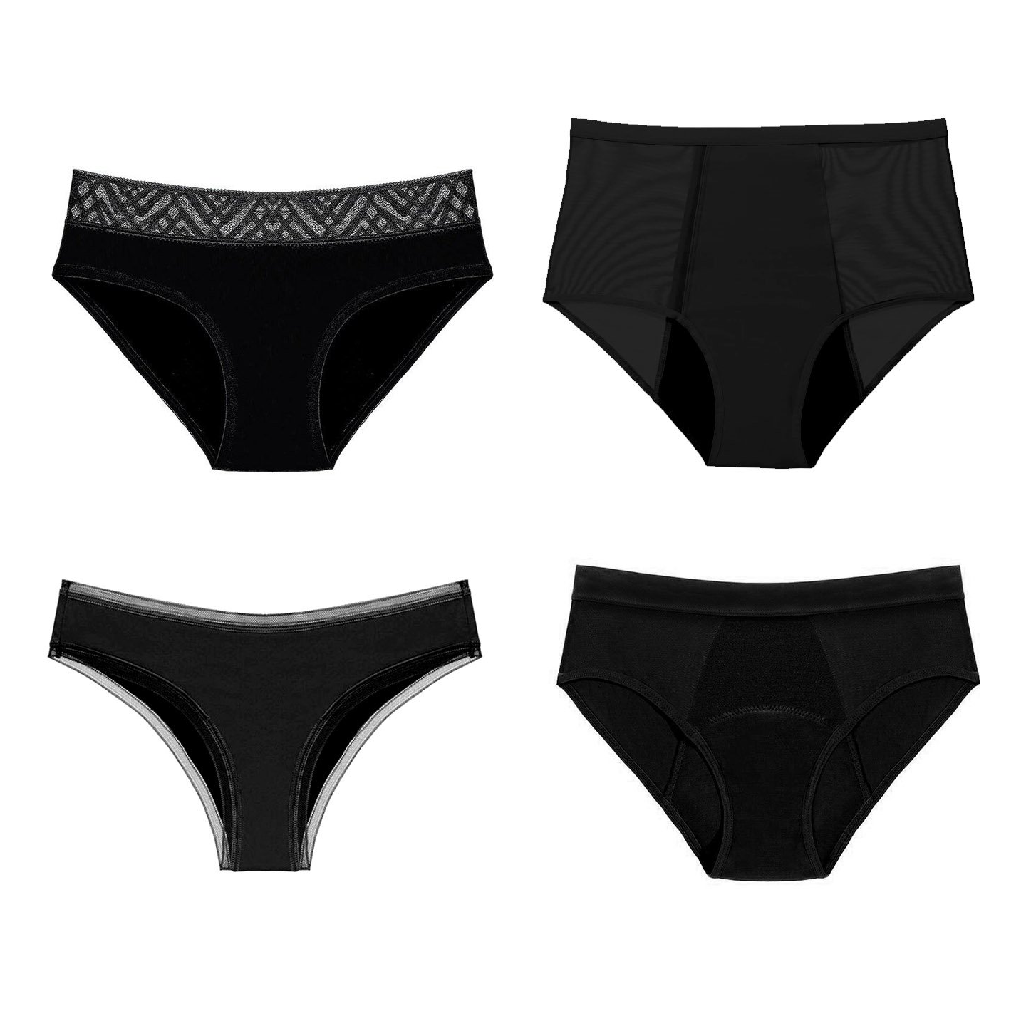Pack de 4 bragas menstruales Kristel (+bolsita gratis)