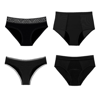 Pack de 4 bragas menstruales Kristel (+bolsita gratis)