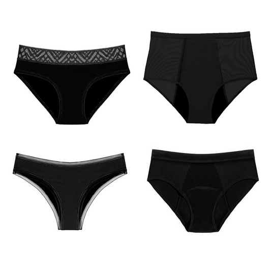 Pack de 4 bragas menstruales Kristel (+bolsita gratis)
