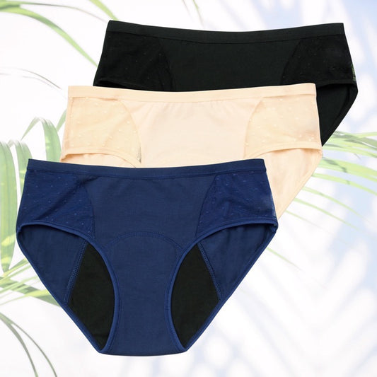 Pack de bragas menstruales 3 colores (flujo medio)
