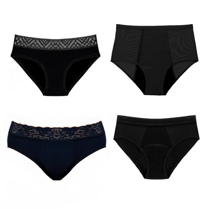 Pack de 4 bragas menstruales Abril (+ bolsita gratis)