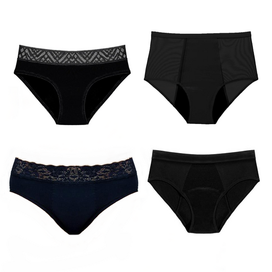 Pack de 4 bragas menstruales Abril (+ bolsita gratis)