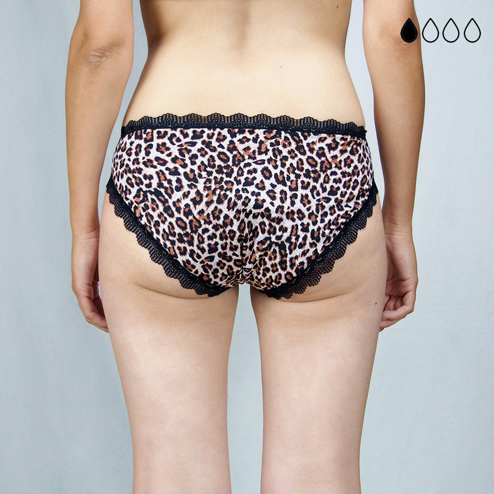 Packs de bragas menstruales leopardo (flujo ligero)