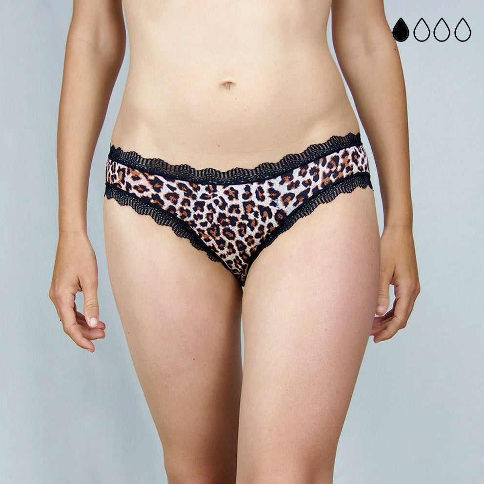 Braga menstrual individual de leopardo (flujo ligero)