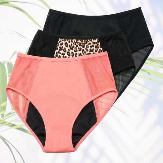 Pack de bragas menstruales 3 colores (flujo abundante)