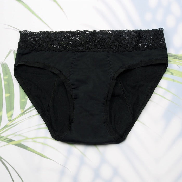 Braga menstrual individual con encaje (flujo medio)