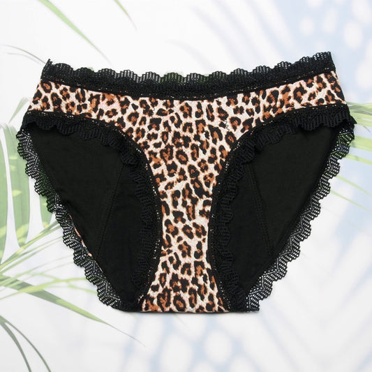 Packs de bragas menstruales leopardo (flujo ligero)