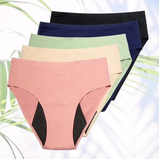 5 bragas menstruales sin costuras (flujo medio)