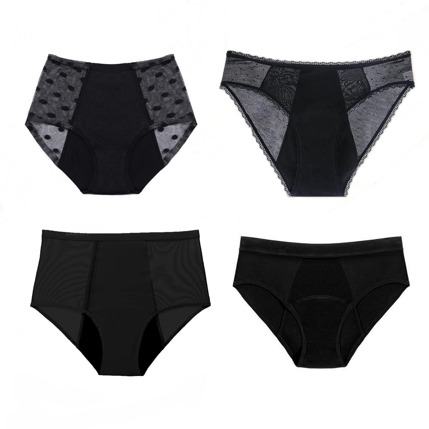 Pack de 4 bragas menstruales Valeria (+bolsita gratis)