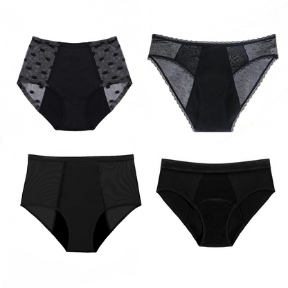 Pack de 4 bragas menstruales Valeria (+bolsita gratis)